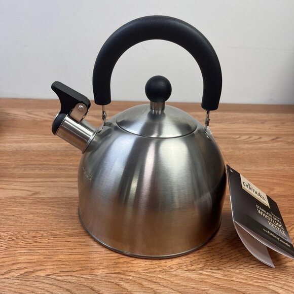 Primula Stewart Stainless Steel Whistling Kettle 1.5 Quart Folding Handle NEW - Picture 1 of 7